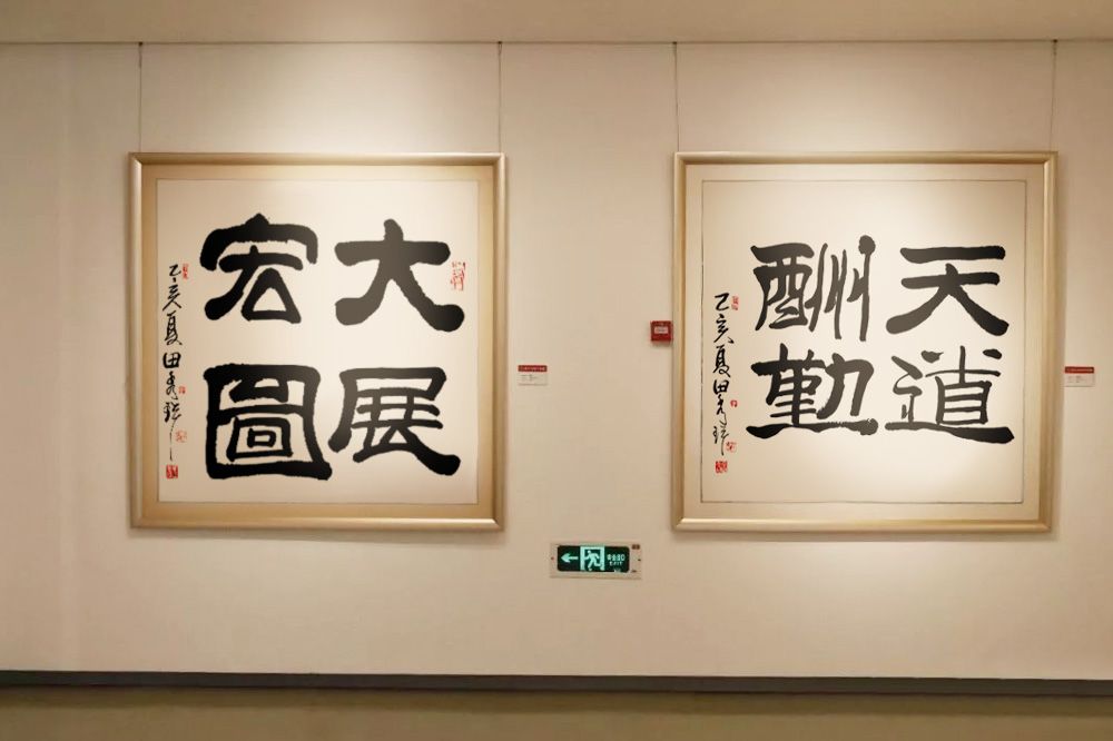 不忘初心田秀珍书画展书法作品《大展宏图-天道酬勤》
